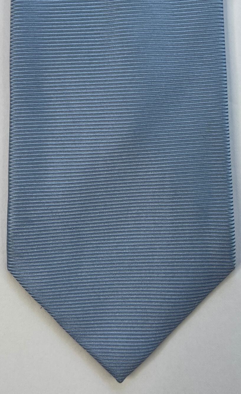 Eagle Shirtmakers Light Blue Ribbed Silk Tie Solid Classic USA Designer 58”